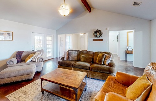 Crawford House | Country home with large yard, covered patio, firepit, AC, & W/D