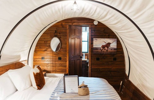 Branson Other | Covered Wagon on Real Ranch | Trails, Kayaks, & Animals- Lone Star Conestoga Wagon