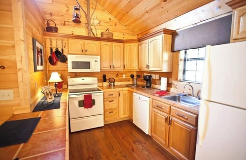 Tellico Plains Cabin | Cowboy cabin. Modern log cabin spacious studio with HOT TUB that will take you back in time.