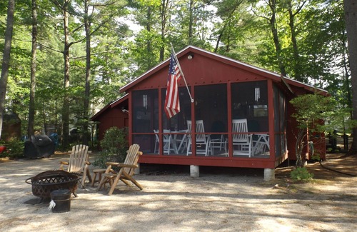 Raymond Cottage | Cozy camp with large sandy beach and excellent views of Little Sebago.