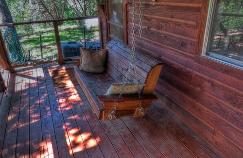 Leakey Cabin | Cozy cedar/rock cabin & bunkhouse with private access to the Frio River.