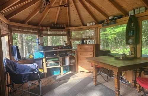 Wollaston Cabin | Cozy Glamping retreat in the forest on our Off grid land.