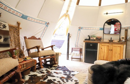 Nogal RV Rental | Cozy Oso Tipi a unique Glamping experience at El Mistico Ranch