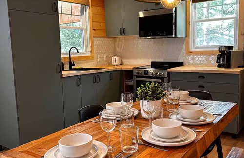 Mauricie Ski Chalet | Cozy private waterfront, fireplaces, SPA for 5 people pets welcome!