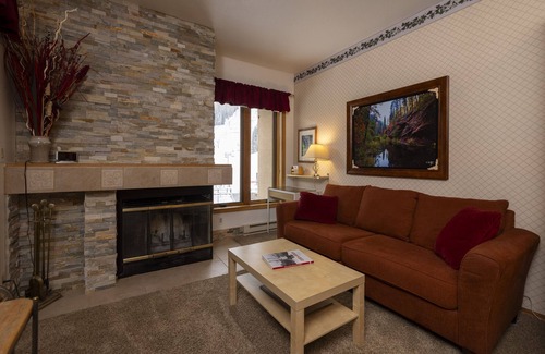 Purgatory Condo | Cozy Studio for 2 at Kendall 435 in Purgatory Village with Plaza View.