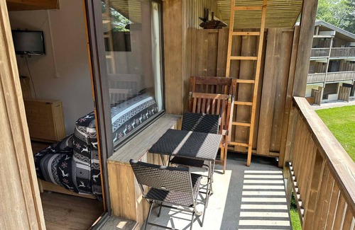 Demi-Quartier Apartment | Cozy studio in Demi-Quartier, sleeps 4 with parking