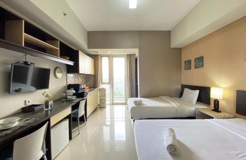 Hegarmanah Apartment | Cozy Studio Room No Kitchen at Skyland City Jatinangor Apartment By Travelio