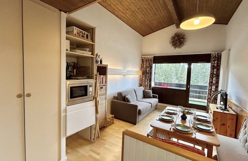 Megeve Apartment | Cozy Studio with Alcove, Sleeps 4, Near Ski Lifts in Megève