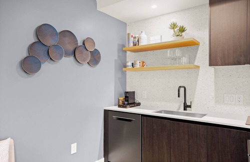 East Cesar Chavez Condo | Designer Condo Steps to Lady Bird Lake with gym & rooftop pool