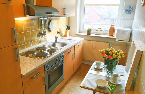 Busumer Deichhausen Apartment | Directly on the North Sea (200 m). Free beach chair on the dike (May - Sept.).