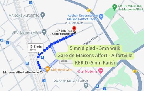 Maisons-Alfort Apartment | Disponible - 5mn Paris - Gare à Pied - Jardin Terrasse - 6 pers - Centre Ville - Proche tous Commerces et transports - Wifi