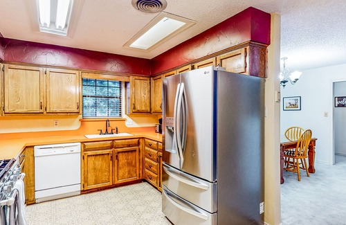 Pilot Point House | Dog-friendly home with a wood-burning fireplace, board games, W/D, and patio