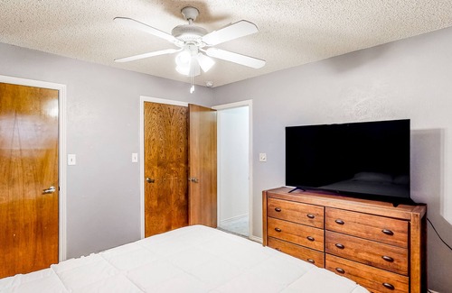 Pilot Point House | Dog-friendly home with a wood-burning fireplace, board games, W/D, and patio