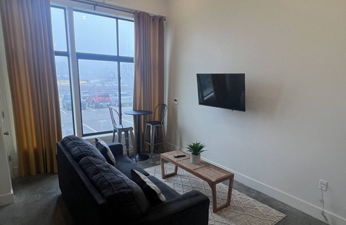 Jonesboro Apartment | Downtown loft with gym inside building