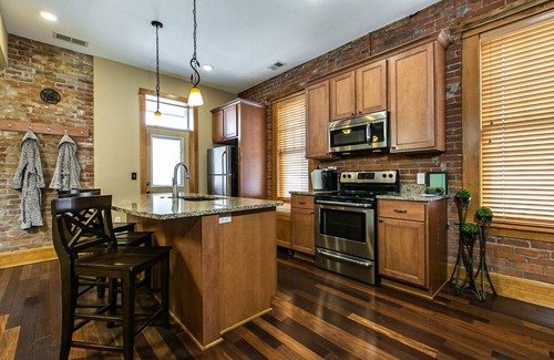 Dubuque Apartment | Drake House- Fleur De Lis (Private hot tub)
