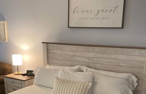 Elkhart Lake Villa | Elkhart Lake Wisconsin. One King Bed and Pullout Sofa Suite.
