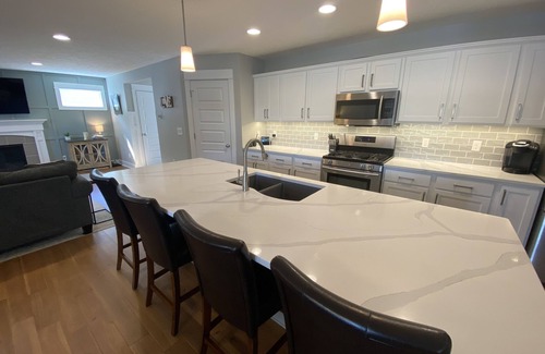 Crockery Township House | Entire house with beach on large swimming pond with hot tub