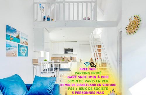 Corbeil-Essonnes Apartment | Escale pro & détente à 3 min de la gare - Parking - WIFI - PS4