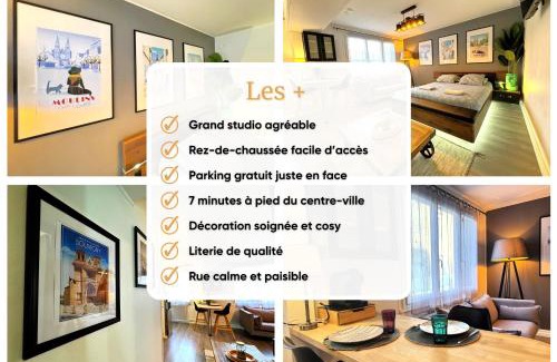 Moulins Apartment | Escapade à Moulins, Studio élégant Rez-de-Chaussée et Parking gratuit