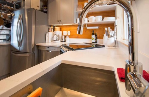 Idabel Lake Cabin | Everly's Hideout near Kelowna & Big White, Sleeps 4, Fire Table, Lakefront Deck