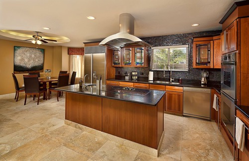 Paradise Heights House | Experience luxury in Central Scottsdale with heated pool, sports court, & slide!