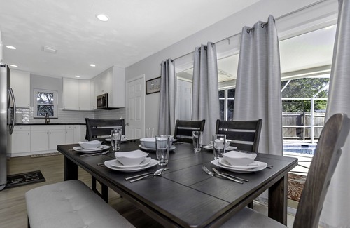Largo House | Family Friendly 4BR Home, Enclosed Pool, Minutes 2 Beach!