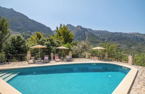 Biniaraix Villa | Finca "S'Olivar Major" with Mountain View, Wi-Fi, A/C, Pool, Garden & Terrace