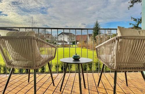 Schwarzach Apartment | FLAIR Apartments Vorarlberg - Stilvolles Wohnen nahe Bodensee & Alpen - Küche, Balkon & Gratis Parkplatz