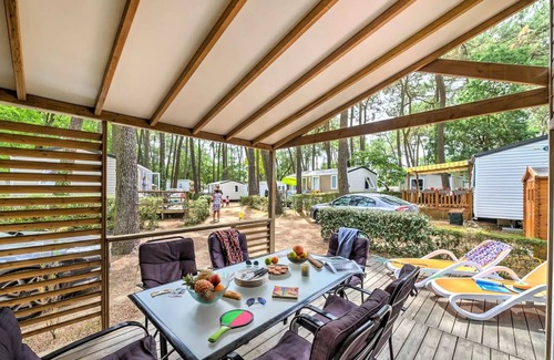 Saint-Hilaire-de-Riez Ski Chalet | Flower Camping Les Biches * - Premium Cottage 3ht - PREMIUM - 32 to 40m2 covered terrace - TV - LV - FREE WIFI 6 people