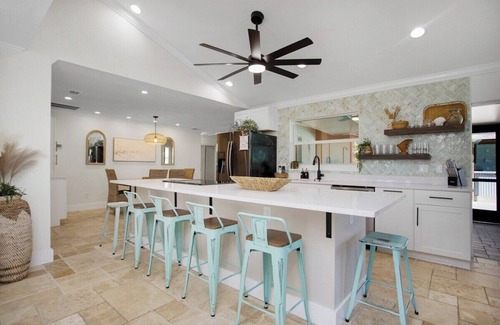 Cypress Lake House | Fresh Coastal Eclectic, Heated Pool Sleeps 9