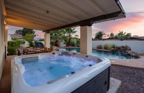 North Mountain House | Game Room Resort Pool HotTub Modern Desert Oasis