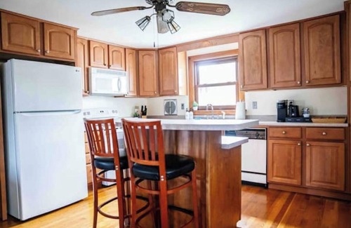 Nashua Apartment | Garage, Fully Fenced Yard, Sleep 7, Walk to Downtown