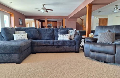 Browerville House | Gather at this spacious 5-bedroom lake home with 277' sandy beach, private dock