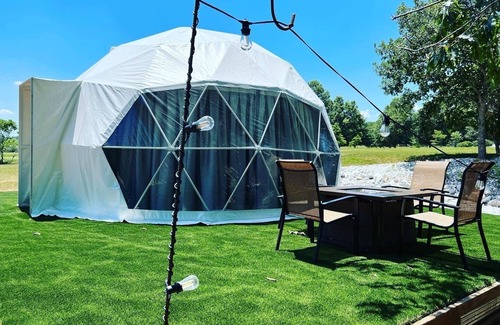Nixa RV Rental | Geo Dome with Wi-Fi and AC on River!