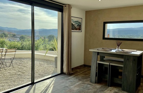 Saint-Julien-les-Rosiers Apartment | Gîte with SPA and panoramic view of the Cévennes mountains