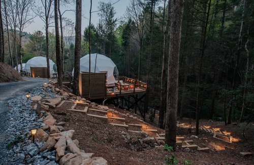 Cherry Log House | Glamp Blue Ridge - Dome 7, Amelia. Escape to a dome on the falls.