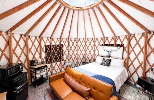 Montrose Cabin | Glamp in style in our 16' yurt, situated on Cedar Creek.