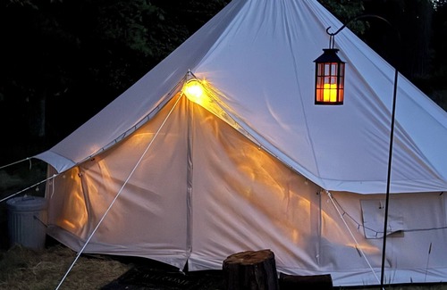 Vashon Island RV Rental | Glamping Bell Tent with Amazing Views of Cascades, Salish Sea & Mt Rainier