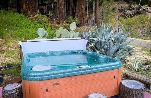 Garberville RV Rental | Glamping in the Redwoods, with a hot tub! The Orchard