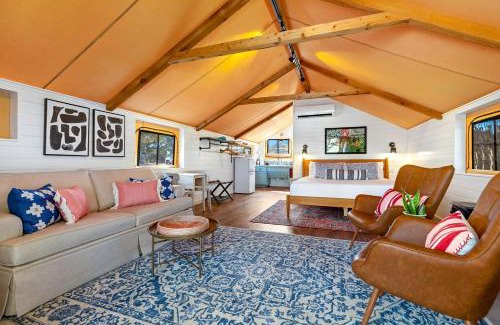 Ingram Other | Glamping Vacations in a Luxury Tented Cabin near River Guadalupe, in Ingram, Texas