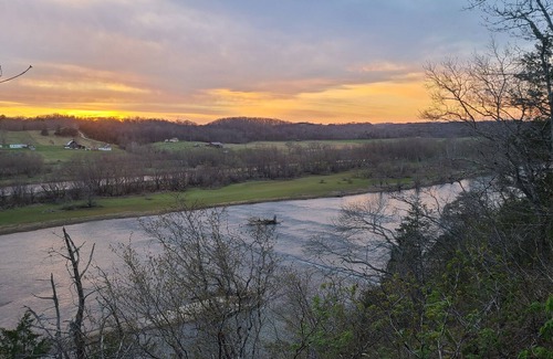 Morristown Cabin | GlampVentures "Helluva View" Bunkhouse with Nolichucky River & Smoky Mtn Views.