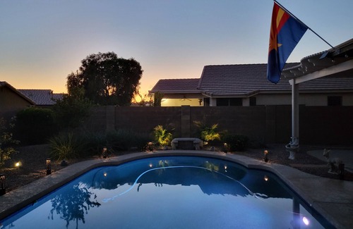 Cottonflower House | Goodyear, AZ full home with heated pool and spa and desert oasis back yard!