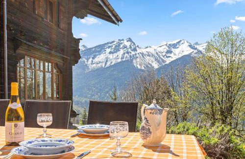Barboleusaz Ski Chalet | Grand chalet rustique à Gryon, avec vue et cheminée