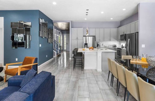 Loughman House | Grand Villa Near Disney w/Fuzzy Monster & Dino BRs, Arcade, Theater & Spa Pool