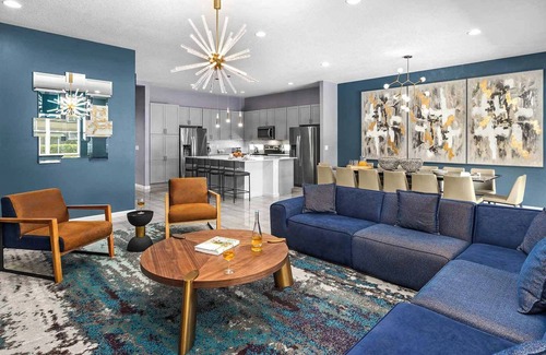 Loughman House | Grand Villa Near Disney w/Fuzzy Monster & Dino BRs, Arcade, Theater & Spa Pool