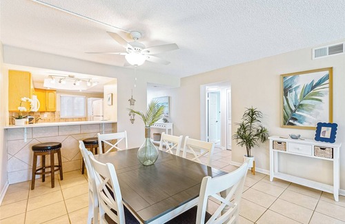 Port Canaveral Condo | Ground Floor Family Beach Escape – Pool, Patio & Walk to the Pier!