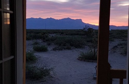 Hudspeth County Cabin | Guadalupe Mnt view Cabin with Power, AC, Minifridge, Coffee pot and Microwave.