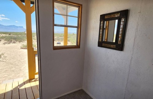 Hudspeth County Cabin | Guadalupe Mnt view Cabin with Power, AC, Minifridge, Coffee pot and Microwave.