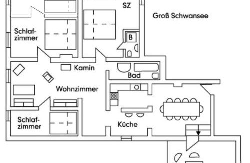 Warnow Apartment | Gutshaus Thorstorf FeWo Groß Schwansee