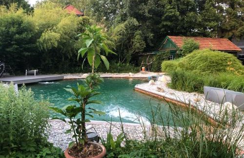 Anif House | Haus mit Sauna und privatem Badeteich in Anif bei Salzburg